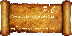 Povinszky Cipriána névjegykártya